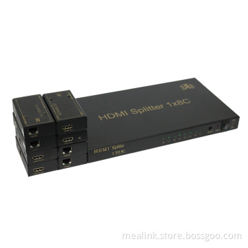 1X8 Single Cat6e 1.4V HDMI Extender with 4k